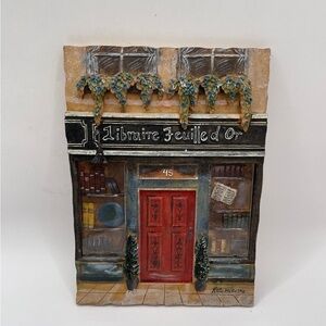 Charming Red Door Bookstore Wall Art